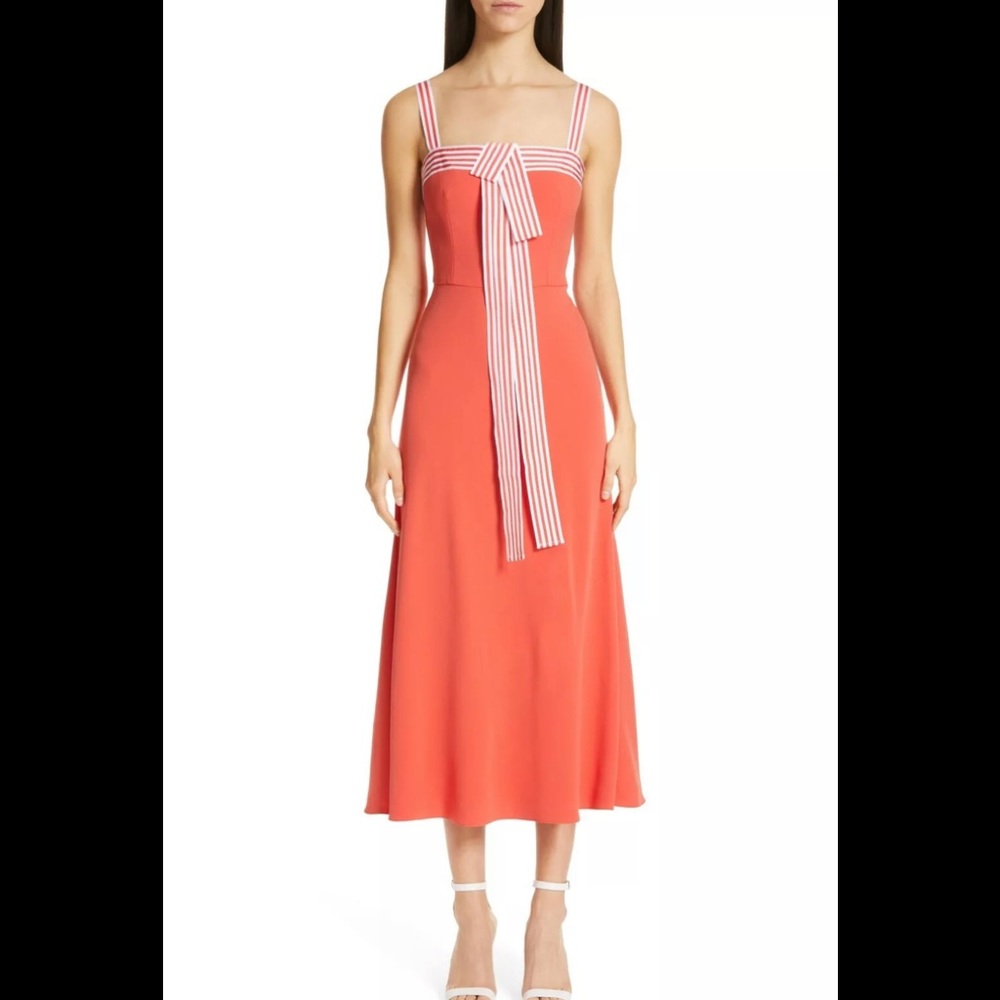 Lela Rose Fluid Crêpe Tie Front Dress Size 6 - Picture 1 of 9